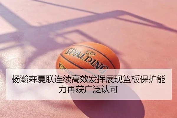 杨瀚森夏联连续高效发挥展现篮板保护能力再获广泛认可